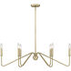 Kennedy 6 Light 36.75 inch Brushed Champagne Bronze Linear Pendant Ceiling Light in No Shade